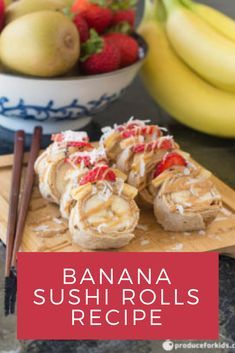 Banana Sushi Rolls, Food Truck Vbs, Preschool Lunch Ideas, Breakfast Sushi, Sweet Sushi, Banana Sushi, Lunch Box Meals, Boxed Lunches, Lunch Box Recipe