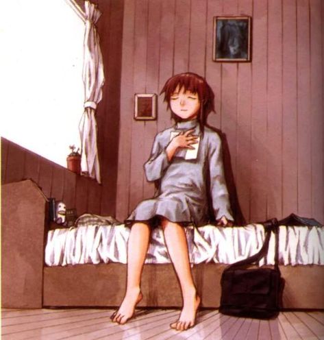 Lain Iwakura appears to be an ordinary girl, with almost no experience with computers. Yet the ... Lain Official Art, Jd And Veronica, Lain Iwakura, Serial Experiments Lain, Ordinary Girls, Cover Art Design, Live Laugh Love, Present Day, My Vibe