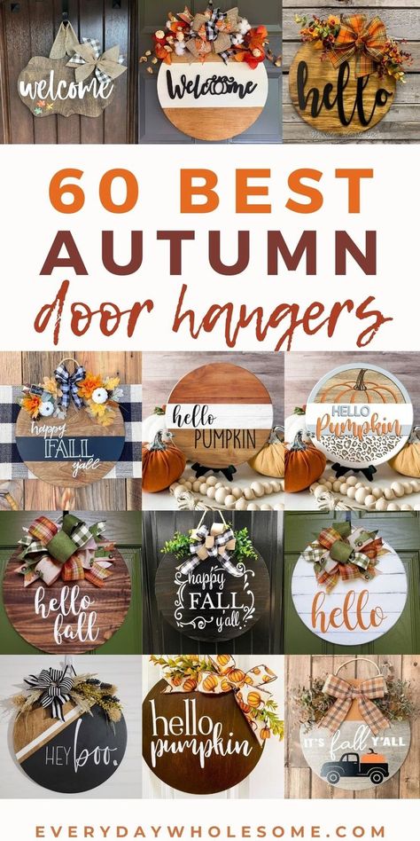 Classroom Fall Party, Fall Door Hangers Diy, Door Hangers Halloween, Fall Door Decorations Classroom, Wreath Ideas Fall, Fall Wreath Ideas Diy, Door Hangers Fall, Fall Front Door Decor, Fall Wood Crafts