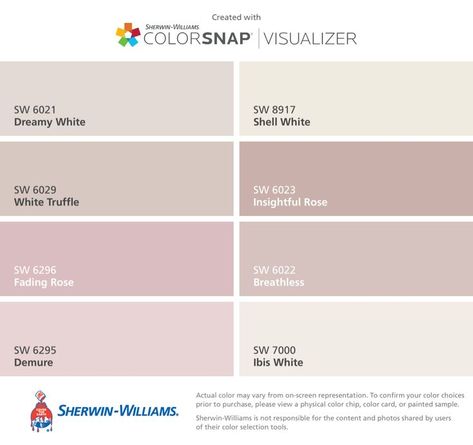 Dusty Rose Room Paint, Light Mauve Paint, Pink Paint Colors Sherwin Williams, Pink Nursery Paint, Rose Paint Color, Mauve Paint Colors, Blush Pink Paint, Nursery Paint