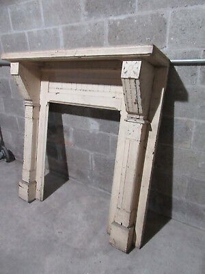 ~ ANTIQUE CARVED WALNUT FIREPLACE MANTEL ~ 48 X 48 ~ ARCHITECTURAL SALVAGE  | eBay Fake Mantle Ideas, Vintage Fireplace Mantle, Rustic Fireplace Mantle, Walnut Fireplace, French Fireplace Mantel, Faux Mantle, Distressed Fireplace, White Wash Brick Fireplace, Diy Wooden Wall