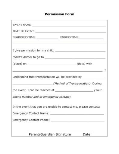 Download Permission Slip 01 Permission Slip Template Free Printable, Field Trip Permission Slip Template, Medical Consent Form Children, Medical Power Of Attorney Form, Preschool Field Trip, Home Daycare Forms, Daycare Paperwork, Permission Slip Template, Field Trip Permission Slip