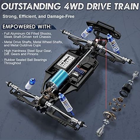 Ships within 24 Hours or Less! HAIBOXING 1/12 Scale Brushless RC Cars 903A, 4X4 Off-Road RC Monster Truck Fast Remote Control Car of 55KM/H Top Speed, Hobby Grade RTR RC Vehicles All Terrain RC Cars for Adults, Boys Shop at https://www.howdytoy.com/product/haiboxing-1-12-scale-brushless-rc-cars-903a-4x4-off-road-rc-monster-truck-fast-remote-control-car-of-55km-h-top-speed-hobby-grade-rtr-rc-vehicles-all-terrain-rc-cars-for-adults-boys Rc Cars Diy, Traction Motor, Remote Control Trucks, Rc Vehicles, Rc Monster Truck, Rc Tank, Rc Hobbies, Rc Truck, Off Road Racing