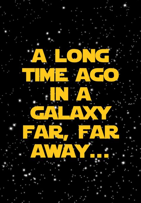 Drawing of a Star Wars quote “A long time ago in a galaxy fra, far away…” made with procreate. Stormtrooper Party, National Star Wars Day, Star Wars Opening, Christmas Invites, Star Wars Classroom, Stars Yellow, Star Wars Quotes, Star Wars Cake, Procreate Drawing