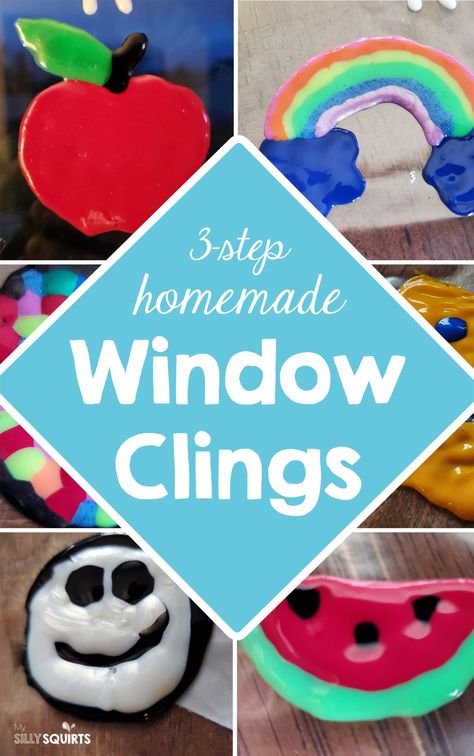 Diy Window Clings, Diy Preschool, Window Crafts, Glue Art, K Crafts, Diy Window, At The Store, Window Clings, Glue Crafts