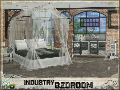 Goth Canopy Bed, Sims 4 Beds, Play Sims 4, Four Poster Bed, Adult Bedroom, Sims 4 Cc Furniture, Four Poster, Bed Canopy, Travertine Tile