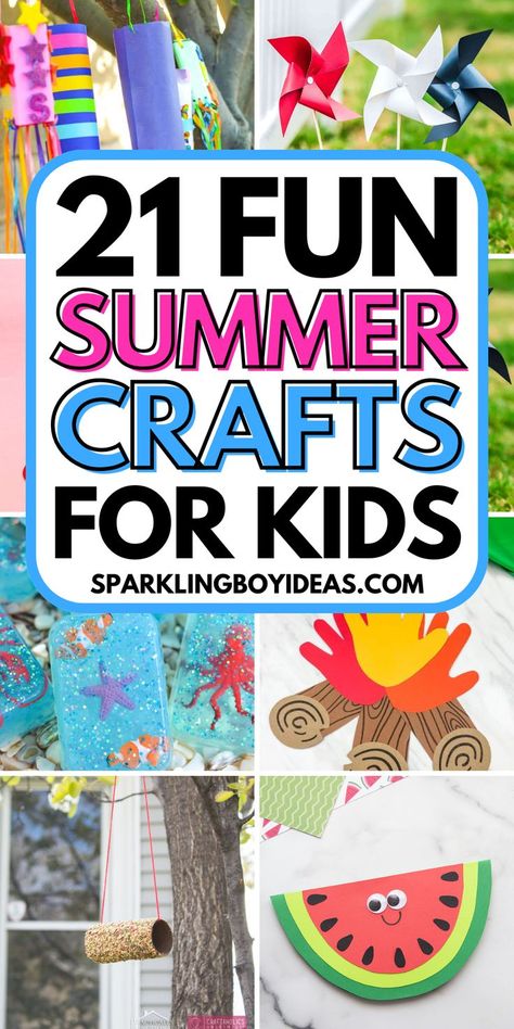 Summer crafts for kids are here to make sunny days even brighter! Dive into our colorful summer crafts, perfect for keeping little hands busy. From easy summer craft ideas like sun crafts for kids to beach crafts that celebrate the sea. Explore eco-friendly summer craft projects and DIY garden crafts for kids for outdoor learning. Whether you're looking for summer camp crafts or educational summer crafts, our DIY summer projects for kids offer endless fun and creativity. Summer Preschool Crafts, Summer Arts And Crafts, Summertime Crafts, Fun Summer Crafts, Diy Summer Crafts, Summer Camp Crafts, Summer Crafts For Kids, Crafts For Kids To Make, Summer Activities For Kids