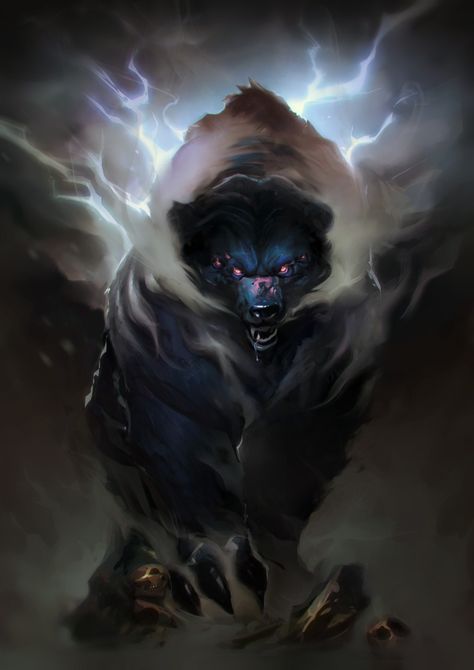 ArtStation - Volibear "The Relentless Storm" - Concept Art- League of Legends, Daniel Orive Scary Bear Art, Werebear Art, Secretly Dating, Mood Painting, Beast Art, Kinds Of Animals, Beast Creature, Mythical Animal, Fantasy Beasts