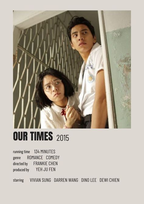 Our Times Taiwan Movie Poster, Our Times Taiwan Movie, Our Times Movie, Kdrama Aesthetics, Darren Wang, Kdrama Poster, Minimalist Movie Posters, Arc Reactor, Show Posters