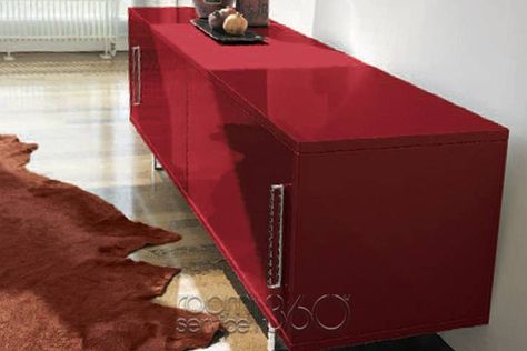 Modern Sideboard Buffet, Lacquered Sideboard, Modern Buffet, Red Lacquer, Humidor, Sideboard Buffet, Interior Trend, Furniture Projects, Room Service