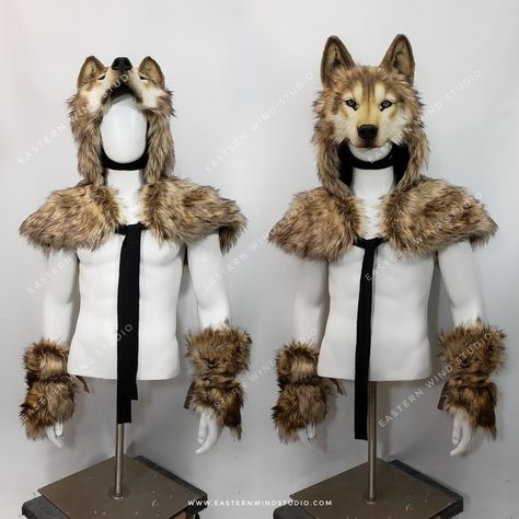 Wolf Headdress, Fursuit Tutorial, Wolf Clothing, Mascaras Halloween, Wolf Costume, Wolf Mask, Animal Heads, Fantasy Clothing, Dnd Characters