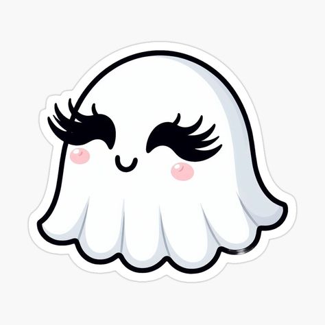 Lash Stickers, Halloween Lashes, Sticker Nails, Big Eyelashes, Eyelash Decor, Bestie Tattoo, Ghost Art, Ghost Cartoon, Screen Icon