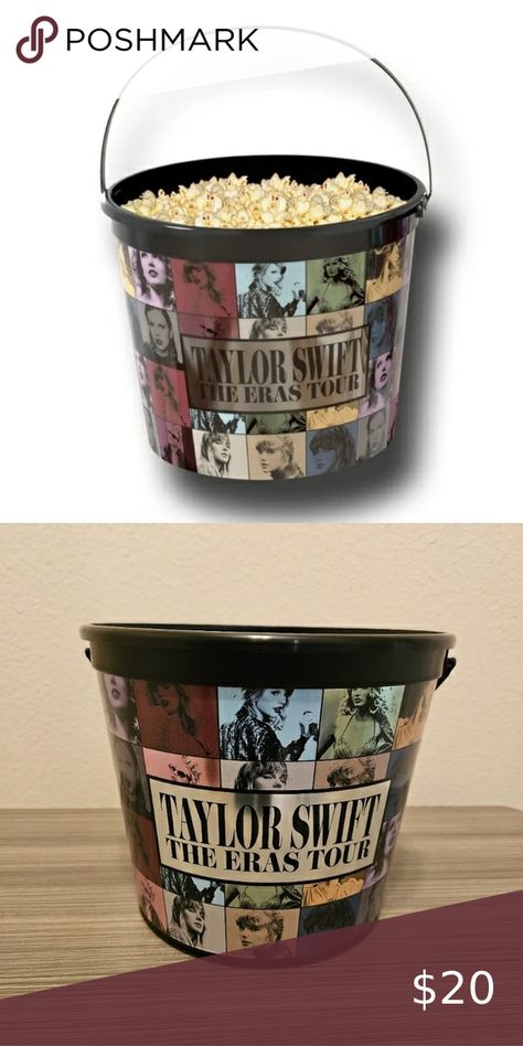 AMC Taylor Swift Eras Tour Popcorn bucket Eras Tour Concert, Popcorn Bucket, Taylor Swift Eras Tour, Black Bucket, Taylor Swift Eras, Eras Tour, Popcorn, Taylor Swift, Swift