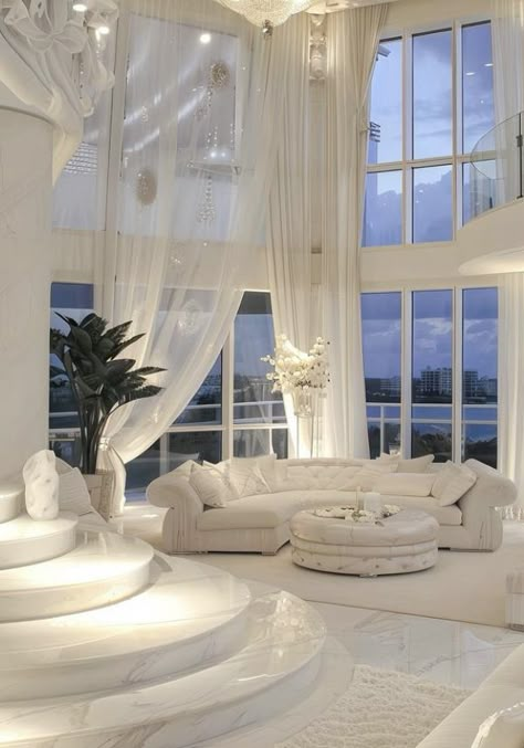 Big White House Aesthetic, White House Interior Aesthetic, Dream White House, White Interior House, Big Luxury Bedroom, Dream House White, Castle House Design, Dream Bedroom Inspiration, Dream Life House