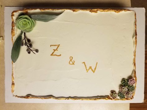 Succulent sheet cake for wedding Diy Wedding Sheet Cake, Flat Sheet Wedding Cake Ideas, Grooms Cake Sheet Cake, Wedding Sheet Cakes With Flowers, Simple Wedding Sheet Cake, Sheet Cake Wedding Cakes Ideas, Wedding Sheet Cake Ideas Simple, Costco Sheet Cake Wedding, Wedding Sheet Cake Designs Simple