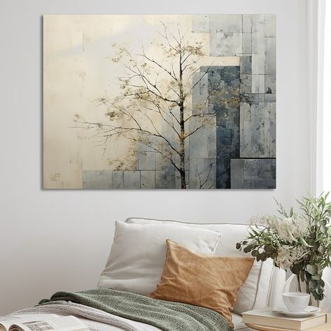 Designart "Grey And White Nature Split I" Abstract Shapes Wall Art - Bed Bath & Beyond - 40011570 Abstract Wall Art Living Room, Grey Abstract Art, Nature Art Drawings, White Nature, Grey Painting, Blue Living Room, Canvas Designs, Metal Homes, Living Room Paint