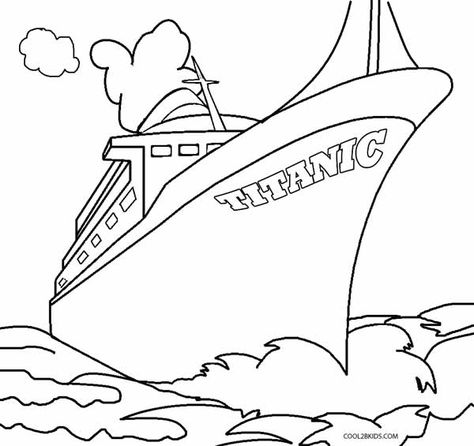 Printable Titanic Coloring Pages For Kids | Cool2bKids Titanic Coloring Page, Titanic Cake, Titanic Drawing, Titanic Art, Lego Titanic, Titanic Ship, Ship Drawing, Pokemon Coloring, Rms Titanic