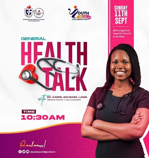 Talk Poster, Health Poster Design Creative, E Flyer Design, Health Poster Design, Talk Poster Design, Product Flyer Design Inspiration, Workshop Design Poster, Health Care Poster, Talkshow Flyer Design