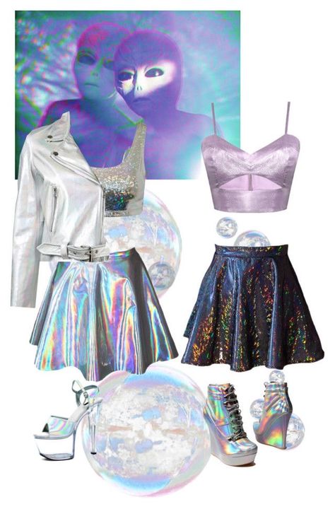 Space Costumes Women, Aliencore Fashion, Space Theme Outfit Women, Space Theme Clothes, Galaxy Theme Outfit, Galaxy Outfit Aesthetic, Galaxy Party Outfit, Space Outfit Ideas, Space Theme Outfit