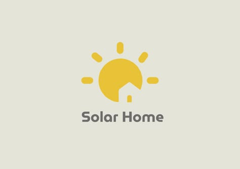 Smart Solar Home Logo design in adobe illustrator Logo Solar Energy, Solar Energy Illustration, Solar Energy Logo Design, Logo Home Design, Solar Logo Design, Solar Panel Logo, Smart Logo Design, Housing Logo, Smart Home Logo