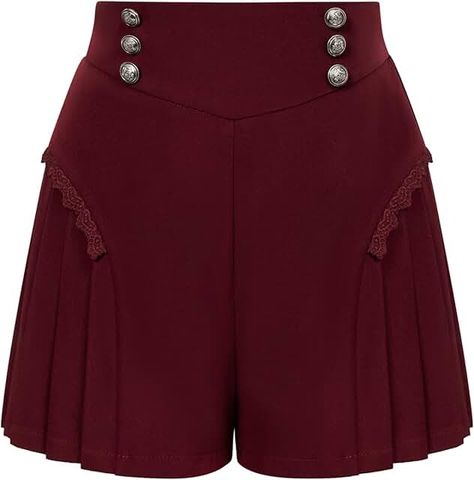 Amazon.com: Scarlet Darkness Work Shorts, Pleated Shorts, Shorts With Pockets, Scarlet, Short Outfits, Women's Shorts, Shoe Accessories, Shoes Accessories, High Waisted