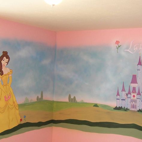 Princess mural✨ Prince Room, Princess Mural, Disney Bedrooms, Princess Bedroom, Princess Room, Kids Room Organization, Mural Wall, Disney Birthday, Design Artwork