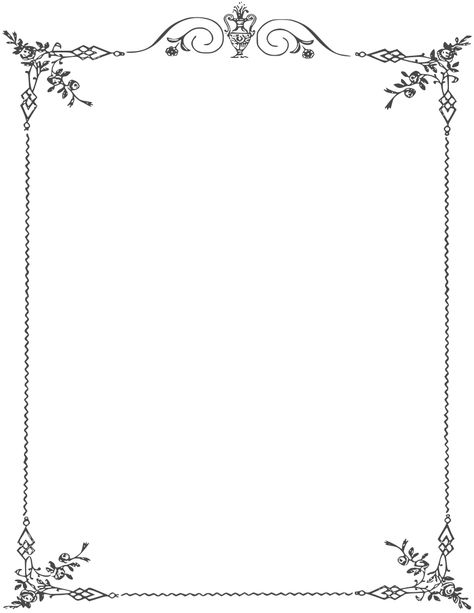 Elegant Page Borders                                                                                                                                                     More Church Announcements, Wedding Borders, Vintage Clipart, Border Templates, The Graphics Fairy, Page Borders Design, Frame Border Design, Vintage Borders, Page Borders