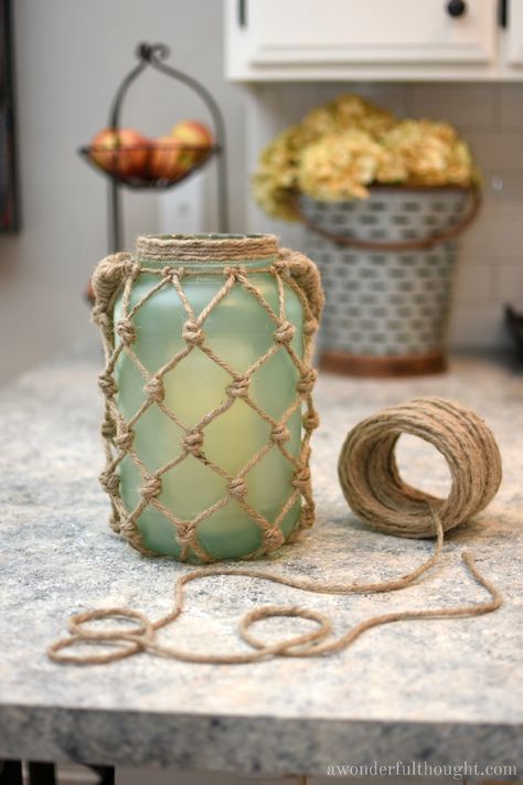 Year in Review {2017} and Future Plans... - A Wonderful Thought Diy Rope Design, Rope Lantern, Diy Summer Crafts, Rope Diy, Rope Crafts Diy, Diy Lanterns, Mason Jar Crafts Diy, Rope Crafts, Jar Diy