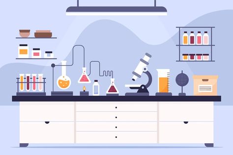 Free Vector | Free vector flat laboratory room with microscope College Poster, Science Room, Science Equipment, Laboratory Design, Bond Paper Design, Science Background, Pixel Art Background, Laboratory Science, Interior Illustration