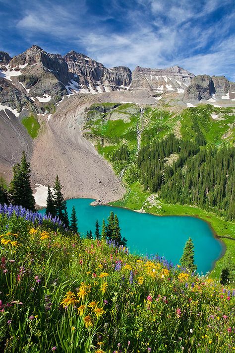 Lower Blue Lake - Sneffels Wilderness in the San Juan Mountains, Colorado San Juan Mountains Colorado, Scenery Beach, Phuket Island, Mountains Colorado, San Juan Mountains, Image Nature, Adventure Vacation, Nature Scenery, Blue Lake