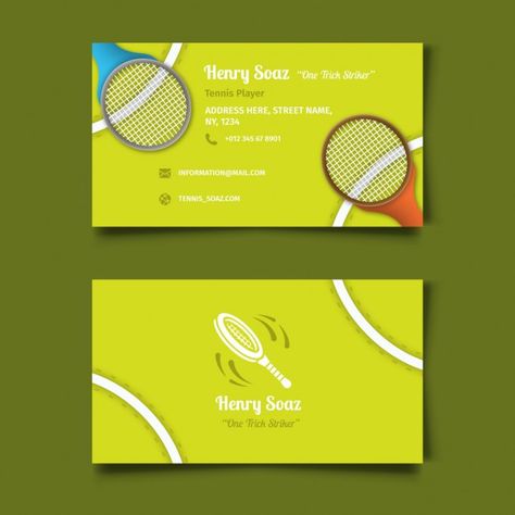 Tennis Club, Free Business Cards, Graphic Editing, Free Logo, Powerpoint Templates, Graphic Resources, Business Card, Business Cards, Vector Free