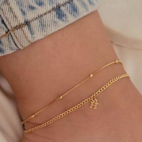 Boyfriend Initials, Name Anklet, Initial Anklet, Anklet Gold, Initial A, Expensive Gifts, Gold Anklet, Beaded Anklets, Gold Initial