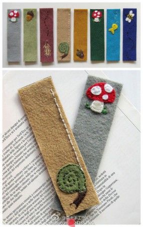 Felt Bookmarks Felt Bookmark, Felt Book, Felt Embroidery, Diy Bookmarks, Book Markers, Wool Projects, Bookmarks Handmade, Felt Diy, Felt Art