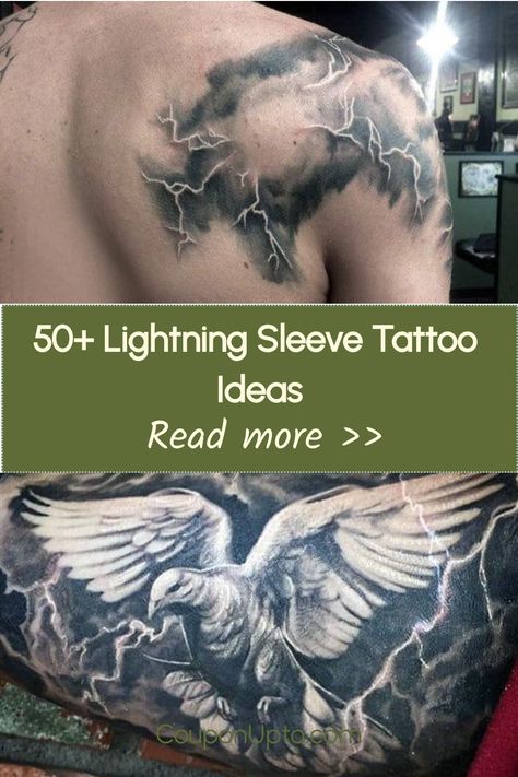 50+ Lightning Sleeve Tattoo Ideas Storm Tattoos For Women, Thunder Storm Tattoo, Lightning Arm Tattoo, Electricity Tattoo, Thunderstorm Tattoo, Lighting Tattoo, Thunder And Lighting, Sleeve Filler, Storm Tattoo