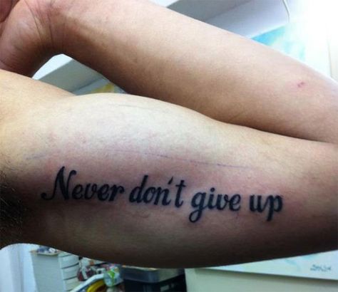 This inspirational message: | 28 People Who Will Make You Feel Better About Your Terrible Choices Worlds Worst Tattoos, Tattoo Nightmares, Terrible Tattoos, Epic Tattoo, Photo Star, 4 Tattoo, Tattoo Fails, Weird Tattoos, Bad Tattoos