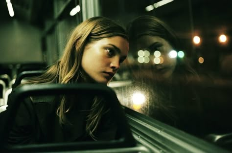 Bus At Night, The Window, At Night