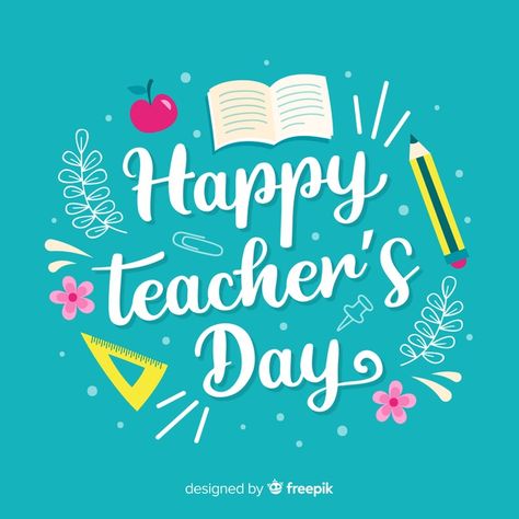 World teacher's day lettering background Free Vector | Free Vector #Freepik #vector #freebackground #freeflower #freefloral #freeschool Teachers Day Status, Happy Teacher's Day Images, Teachers Day Message, Lettering Background, Happy Teachers Day Wishes, Happy Teachers Day Card, Mother's Day Banner, World Teacher Day, Kraf Kertas