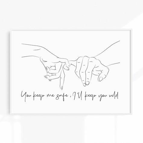 Pinky Promise Art / Couple Pinky Swear / Pinky Promise dessin / Minimal Wall Print / Love Wall Art / Pinky Hand Sketch / Keep Me Safe / Citation Pinky Promise Art, Pinky Promise Drawing, Promise Drawing, Promise Art, Holding Hands Drawing, Safe Quotes, Drawing Minimal, Drawings For Boyfriend, Pinky Swear