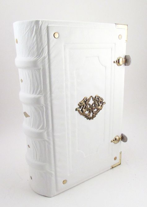 Item References, Dragon Books, Brass Corners, Grimoire Book, Leather Planner, Unique Journals, Witchy Crafts, Leather Book, White Books