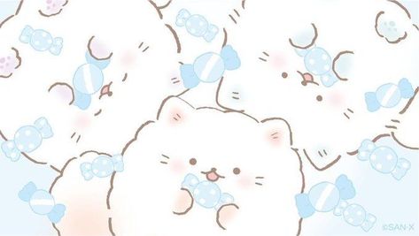 Cute Keyboard, Blue Drawings, Cute Blue Wallpaper, Cute Laptop Wallpaper, Cute Headers, Cute Desktop Wallpaper, Bleu Pastel, Sanrio Wallpaper, Blue Cat