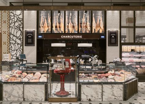 Butcher Store, Meat Store, David Collins, Deli Shop, Harrods London, Meat Shop, Supermarket Design, Butcher Shop, Fresh Market