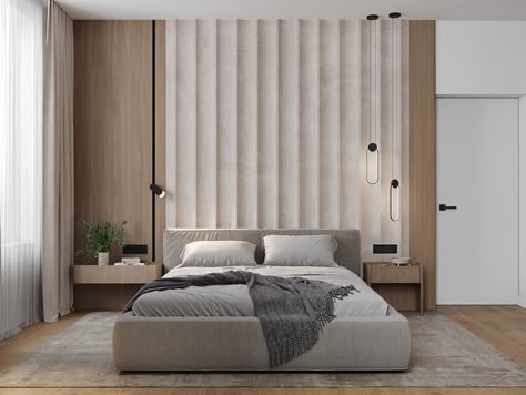 Design For Master Room, Folk Bedroom, Master Bedrooms Modern, Bed Back Wall Design, Back Wall Design, Bed Back Wall, Bedrooms Modern, Bedroom Beige, Feature Wall Design