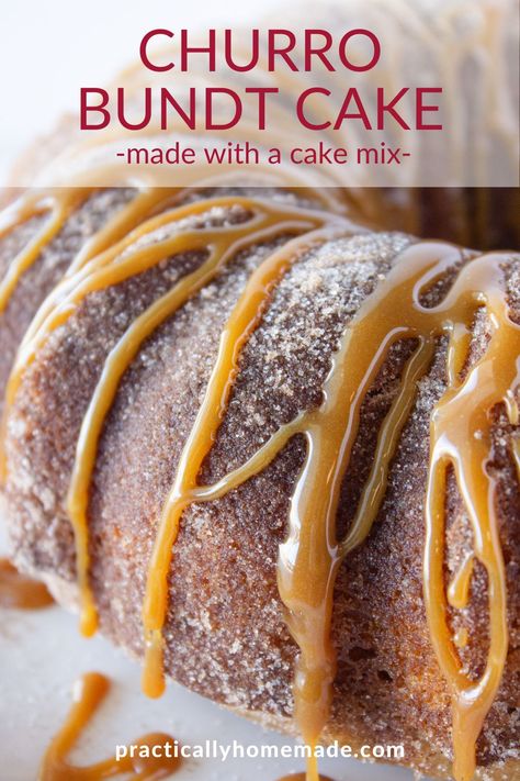 Churro Cake Recipe, Blackberry Jam Cake, Gingerbread Apple, Churro Cake, Buttermilk Pound Cake, Coffee Cake Recipes Easy, Pumpkin Bundt Cake, Spice Cake Mix, Coffee Cake Recipes