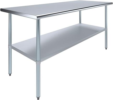 Amazon.com: 30" X 72" Stainless Steel Work Table with Undershelf | Kitchen Island Food Prep | Laundry Utility Bench | Garage Work Station | NSF Certified : Industrial & Scientific Garage Work Station, Stainless Steel Work Table, Island Food, Work Station, Food Prep, Work Table, Meal Prep, Kitchen Island, Bench