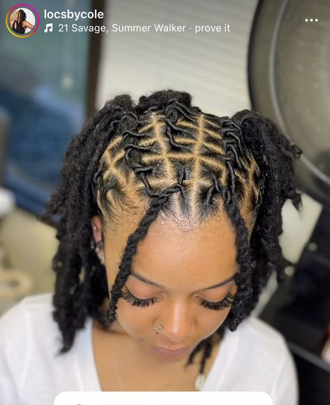 Girly Dread Loc Styles, Loca Hairstyles For Black Women, Little Black Girls Loc Styles, Dread Retwist Styles, Natural Dreadlocks Styles, Barrel Twists Loc Styles Women, Basic Loc Styles, Half Up Loc Styles, Short Dreads Hairstyles