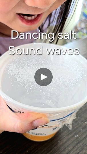 5.5K views · 209 reactions | Dancing Salt 💃🕺

We can't visibly SEE sound waves, but here is an easy activity to show how sound waves work! 🔊

❤️ Find an empty container or can
🧡 Secure plastic wrap on top with a rubber band (TIP - Make sure the wrap is TIGHT, I found holding onto it while we made sounds worked a lot better) 
💛 Add a little bit of salt on top and spread out (TIP - YOU ONLY NEED A LITTLE BIT OF SALT!) 

Now, you can try a few different methods:
💚 Yell close to the container (you can cover your mouth to prevent blowing)
💙 Place the container beside a speaker and play some music
💜 Watch the salt dance!
❤️ Play around with different pitches and intensity to see how it affects the salt.

How does this work?
🧡 Sound waves travel through the air 
💛 When you yell or play Sound Sensory Activities, Easy Fun Activities, Sound Experiments, Sound Science, Preschool Science, Easy Activities, Toddler Learning Activities, Plastic Wrap, Toddler Learning