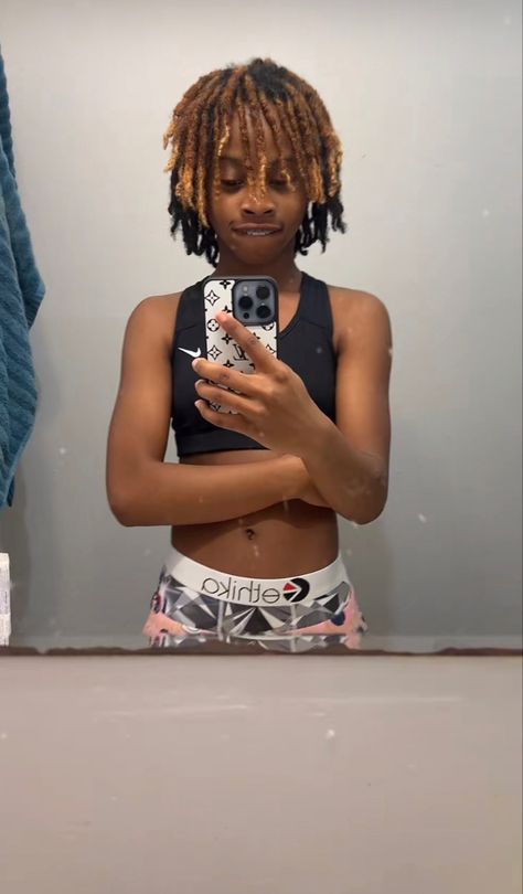 Brown Skin Studs With Dreads, Stud Hairstyles, Black Wlw, Studs With Dreads, Tomboyish Outfits, Stud Outfits, Short Hair Twist Styles, Fine Studs, Cute Natural Hairstyles