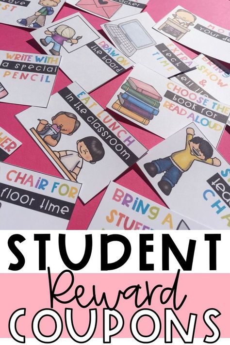 Individual Classroom Rewards, Reward Coupons For The Classroom, Individual Student Rewards, Student Rewards Ideas, Student Rewards Elementary, Reading Intervention Classroom, Student Reward Coupons, Classroom Reward Coupons, Intervention Teacher