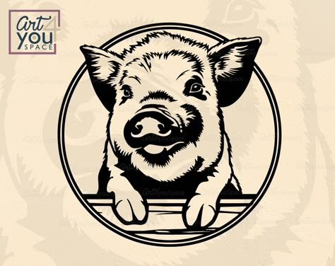 Pig Svg Free, Kune Kune Pigs, Bbq Logo, Farm Animal Clipart, Traditional Tattoo Flash Sheets, Tattoo Flash Sheets, Pig Svg, Pig Clipart, Farm Logo Design