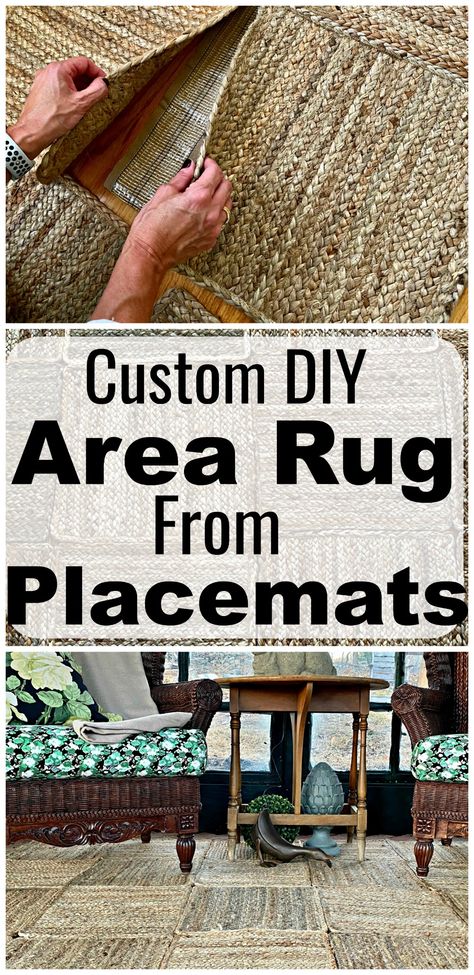 Diy Area Rug, Rug On Carpet, Area Rugs Diy, Square Placemats, Carpet Tape, Custom Area Rugs, Herringbone Floor, Moroccan Area Rug, Boucherouite Rug